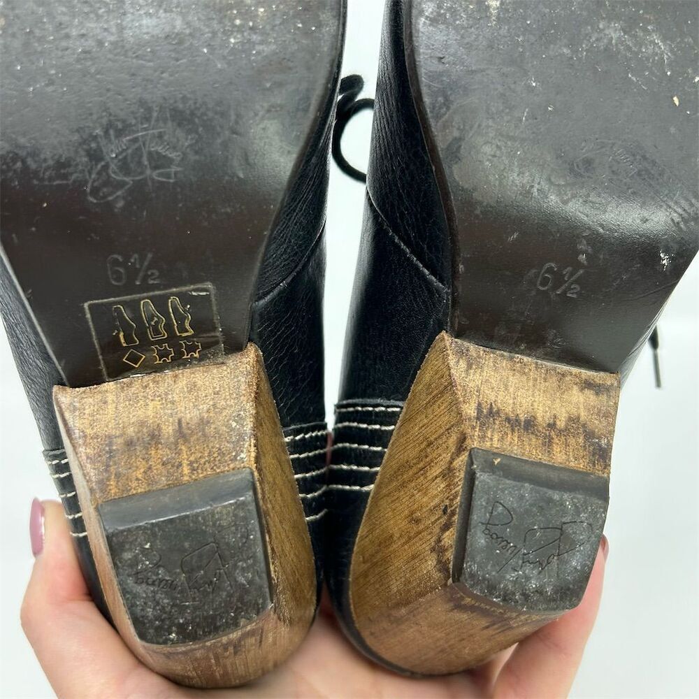 John Fluevog Women's Black Leather Lace-Up Heels Size 6.5 Formal Shoes Dressy - Picture 12 of 15